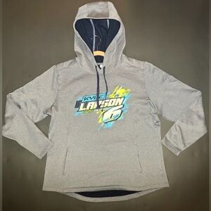 KYLE LARSON MOTORSPORTS #6 ELK GROVE CALIFORNJA HOODIE WOMENS XL DOUBLE-SIDED